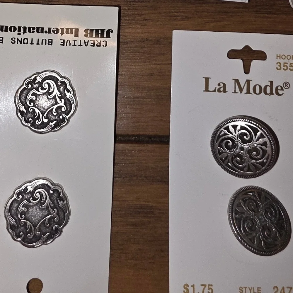 JHB International La Mode Buttons Silver Filigree Metal 3/4